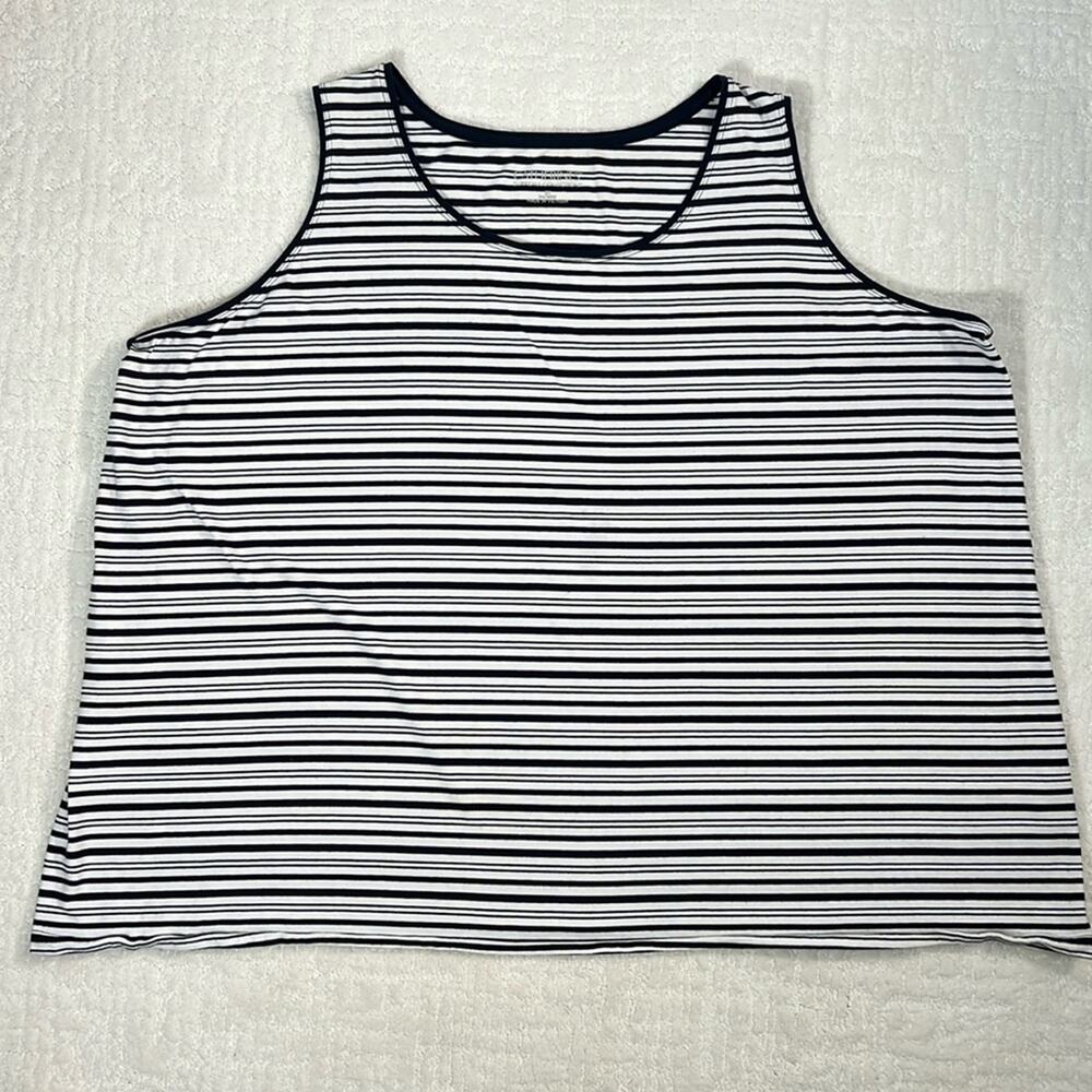 Catherine’s Suprema Collection navy and white striped sleeveless tank top 5X